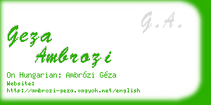 geza ambrozi business card